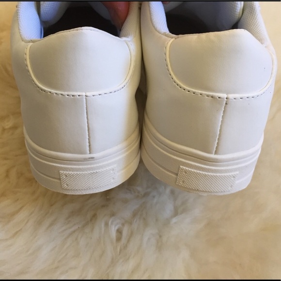 LFL White Faux Fur Pompom Sneakers - Picture 6 of 7